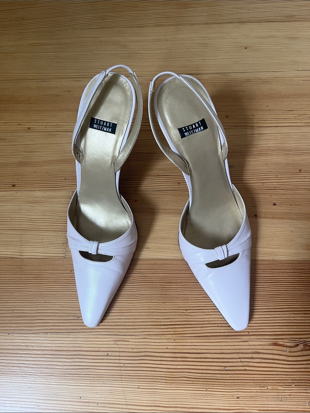 Vintage Stuart Weitzman Pale pink Pointed-Toe Slingback Heels